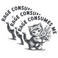 (3 Pack) Kitten Decals - Rage Consumes Me - Cute Cat Sticker - 3 Inches On Longest Side - Easy Peel & Apply - Made in USA - 3MCS2328