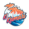 (2 Pack) Kamari Greece Magnets - Palm Tree - Beach Ocean Vacation Souvenir - 5" On Longest Side - Premium Magnet - for Cars, Refrigerators, Toolboxes, Lockers - Made in USA - MAG18745