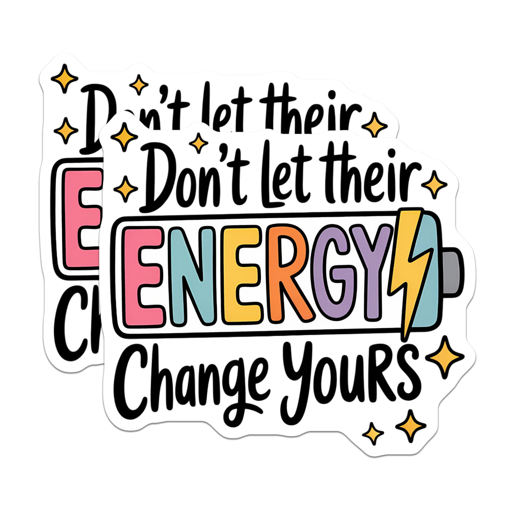 (2 Pack) Motivational Magnets - Positive Energy Quote - Mental Health Affirmation - Inspiring Self Care Reminder Decor - 5 Inches On Longest Side - Thick Durable Magnet - Made in USA - MAG20909