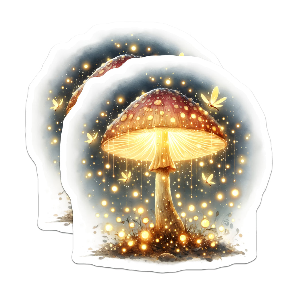 (2 Pack) Magical Mushroom Magnets - Enchanted Forest Decor - Whimsical Fungi Fridge Art - 5 Inches On Longest Side - Thick Durable Magnet - Made in USA - MAG36777