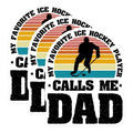 (3 Pack) Ice Hockey Dad Decals - Favorite Player - Hockey Lover - 3 Inches On Longest Side - Easy Peel & Apply - Made in USA - 3MCS2917