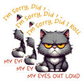 (3 Pack) Grumpy Cat Decals - Sarcastic Feline - I Roll My Eyes Loud Decal - 3 Inches On Longest Side - Easy Peel & Apply - Made in USA - 3MCS6105