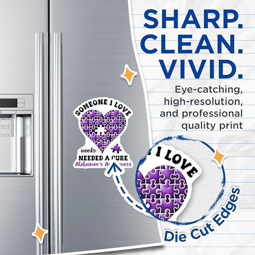(2 Pack) Someone I Love Needed a Cure Puzzle Heart Magnet - 5" On Longest Side - Sticks to Smooth Flat Surfaces - Made in USA - MAG9793