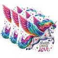 (3 Pack) Rainbow Unicorn Decals - Always Choose Love - Magical Creature Stickers - 3 Inches On Longest Side - Easy Peel & Apply - Made in USA - 3MCS1022