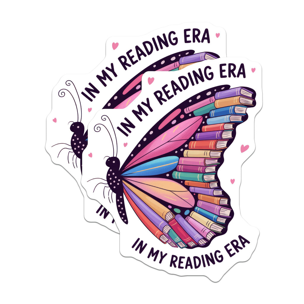 (2 Pack) Reading Era Butterfly Magnets - Bookworm Literary Decor - Aesthetic Refrigerator Magnets - 5 Inches On Longest Side - Thick Durable Magnet - Made in USA - MAG39074