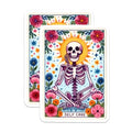 (2 Pack) Floral Skeleton Decor Magnet - Yoga Inspired Skeleton Art - 5" On Longest Side - Sticks to Smooth Flat Surfaces - Made in USA - MAG9419