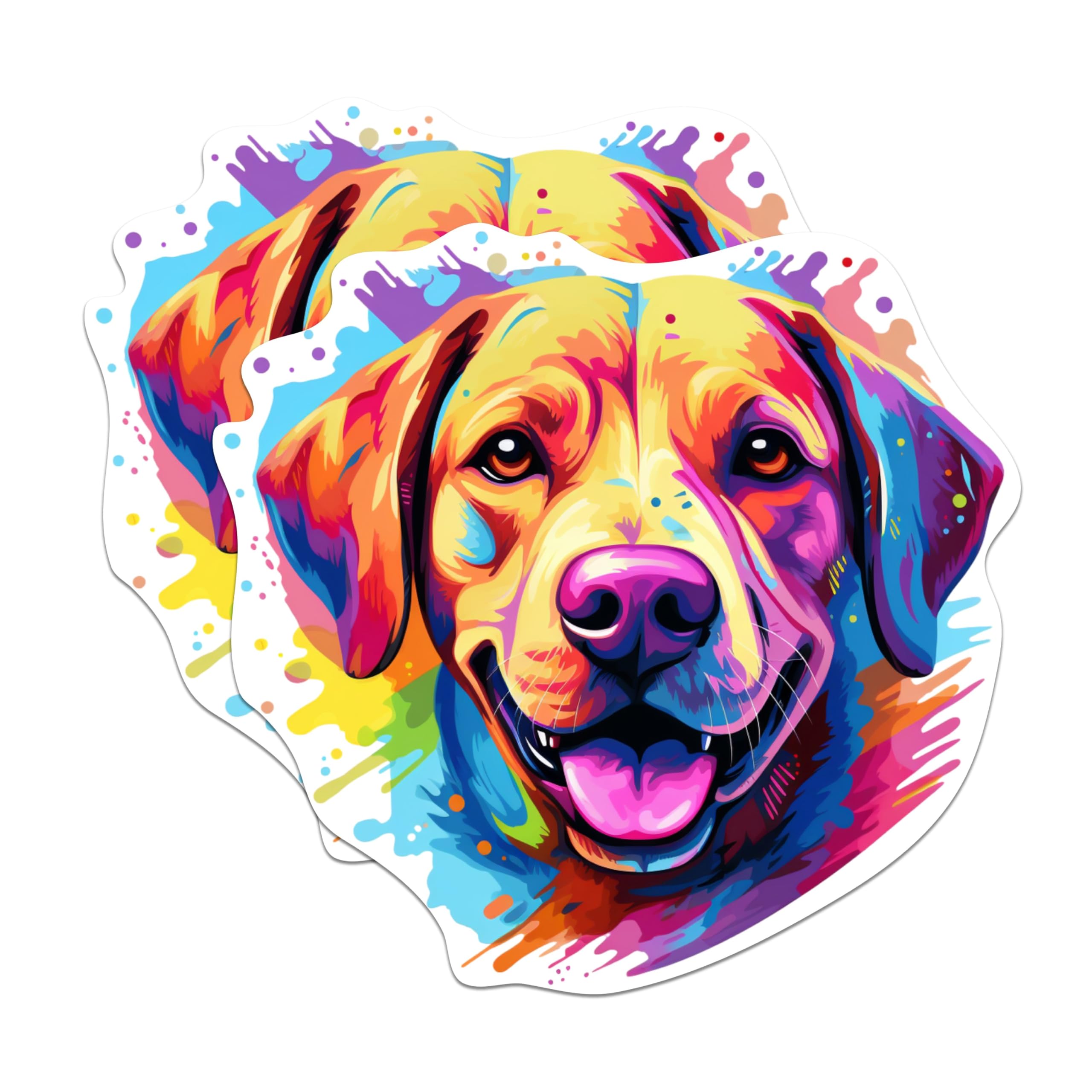 (2 Pack) Labrador Retriever Dog Breed Magnets - 5 Inches On Longest Side - Choose from Over 100 Dog Breeds - for Cars, Refrigerators, Toolboxes - Made in USA - MAG1891