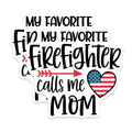 (2 Pack) Firefighter Mom Magnets - American Flag Heart - Proud Firefighter Family - 5" On Longest Side - Premium Magnet - for Cars, Refrigerators, Toolboxes, Lockers - Made in USA - MAG18791