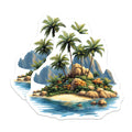 (2 Pack) Tropical Island Magnets - Beach Decor - Vacation Souvenir - Ocean Lovers - Palm Tree Scene - 5 Inches On Longest Side - Thick Durable Magnet - Made in USA - MAG25722