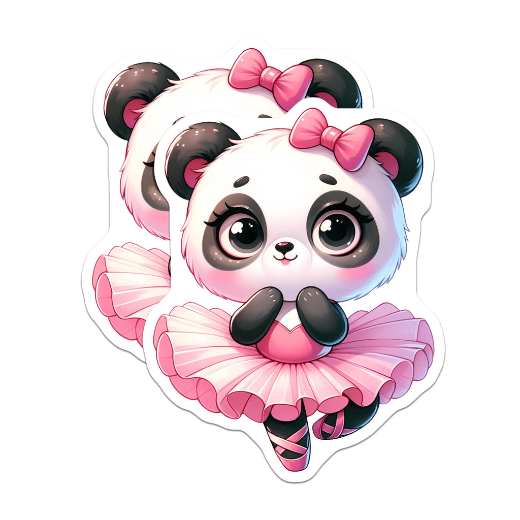 (2 Pack) Baby Panda Ballerina Magnets - Kawaii Animal Magnets - Cute Ballet Dancer Decor - 5 Inches On Longest Side - Thick Durable Magnet - Made in USA - MAG20927