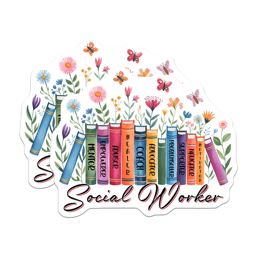 (2 Pack) Social Worker Magnets - Social Work Appreciation - Advocate Supporter - Helping Profession Decor - 5 Inches On Longest Side - Thick Durable Magnet - Made in USA - MAG36301