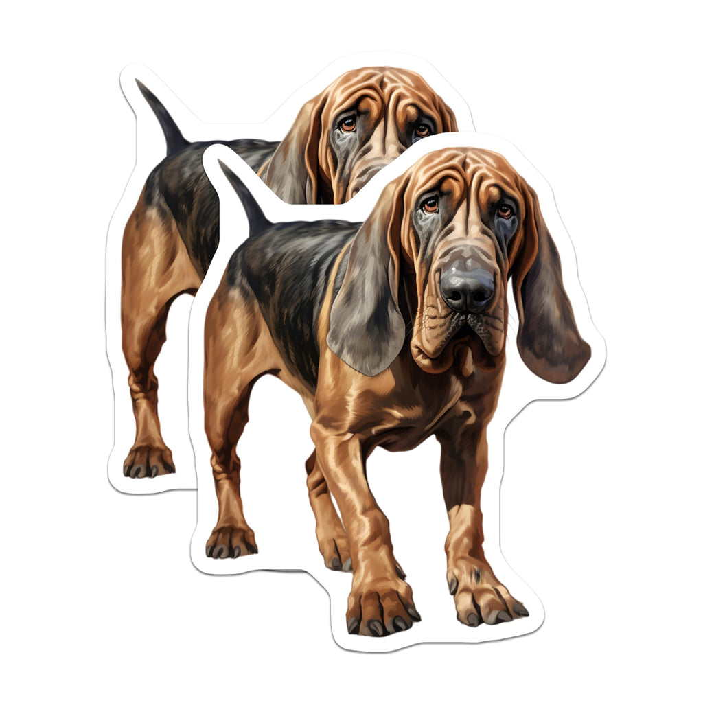 (2 Pack) Bloodhound Dog Magnets - Realistic Hound Dog Decor - Pet Lover Refrigerator Accessory - 5 Inches On Longest Side - Thick Durable Magnet - Made in USA - MAG27264