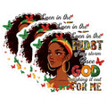 (3 Pack) Afro Woman God Decals - Inspirational Quote Stickers - Laptop Water Bottle Stickers - 3 Inches On Longest Side - Easy Peel & Apply - Made in USA - 3MCS6615
