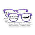(2 Pack) Optician Definition Stickers - Eye Care Decor - Funny Eyewear Quote - 5" On Longest Side - Sticks to Smooth Flat Surfaces - Made in USA - BMCS8083