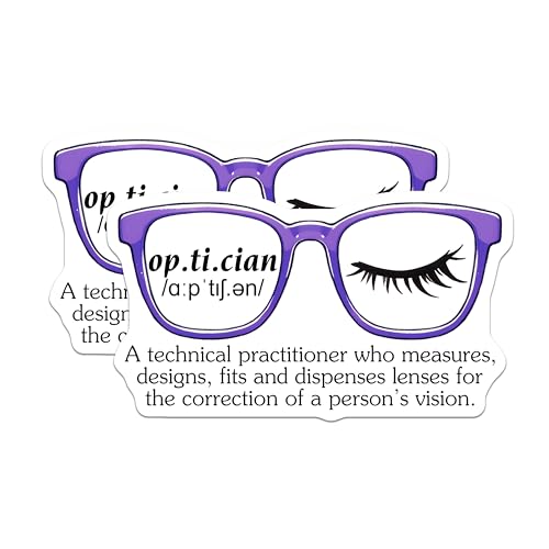 (2 Pack) Optician Definition Stickers - Eye Care Decor - Funny Eyewear Quote - 5" On Longest Side - Sticks to Smooth Flat Surfaces - Made in USA - BMCS8083