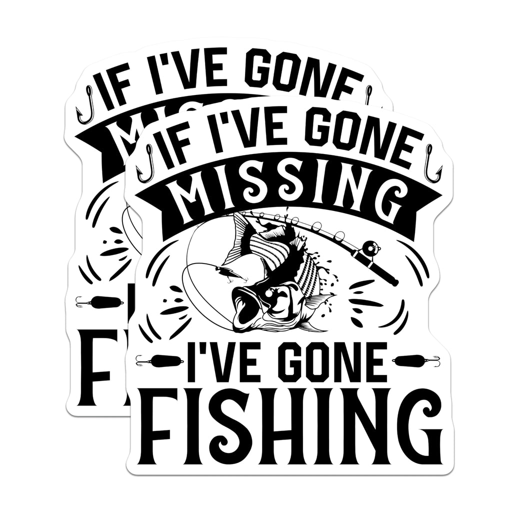 (2 Pack) Fishing Quote Magnets - Gone Fishing - Funny Angler Fridge Decor - 5" On Longest Side - Sticks to Smooth Flat Surfaces - Made in USA - MAG10673