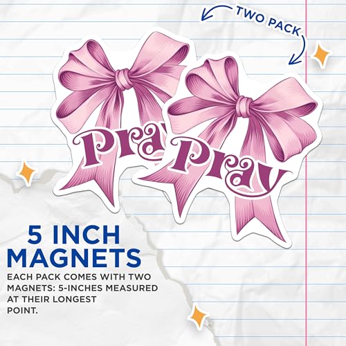 (2 Pack) Pray Magnets Magnets - Motivational Decor - 5" On Longest Side - Made in USA - Sticks to Refrigerators & Metal Surfaces - MAG9152