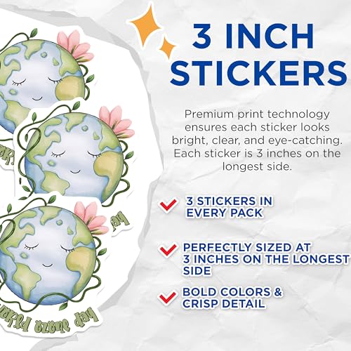 (3 Pack) World Ozone Day Decals - Earth Day Stickers - Save Planet Decals - 3 Inches On Longest Side - Easy Peel & Apply - Made in USA - 3MCS6446