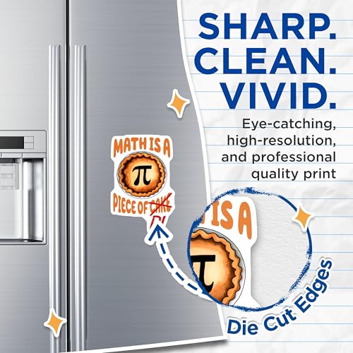 (2 Pack) Math is a Piece of Pi Magnets - Math Humor - 5" On Longest Side - for Cars, Fridges, Toolboxes - Made in USA - MAG8165