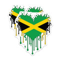 (2 Pack) Jamaican Flag Magnets - Heart Drip Design - Island Pride Decor - 5" On Longest Side - Premium Magnet - for Cars, Refrigerators, Toolboxes, Lockers - Made in USA - MAG17403