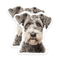 (2 Pack) Schnauzer Magnets - Dog Lover Decor - Pet Portrait Art - 5 Inches On Longest Side - Thick Durable Magnet - Made in USA - MAG24909