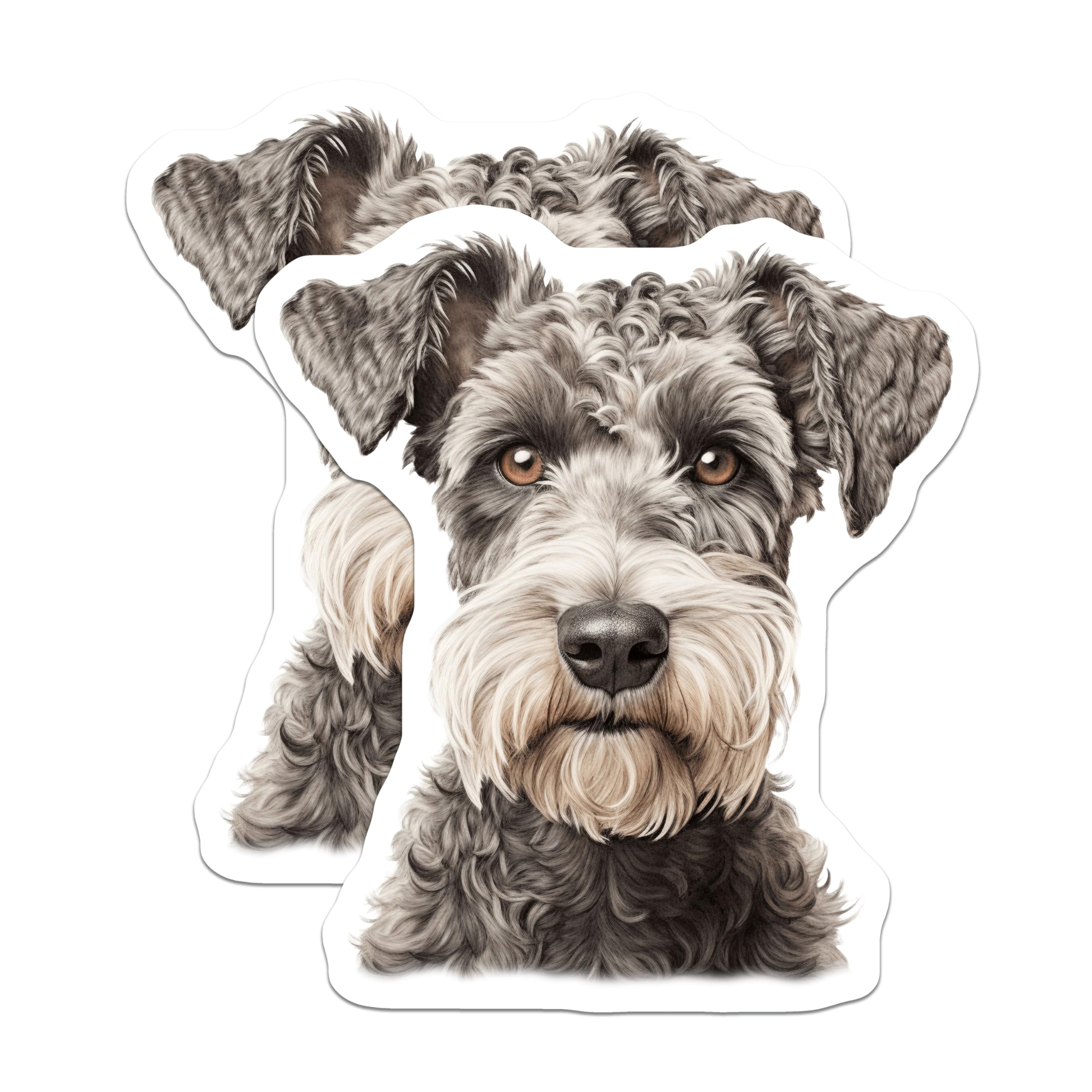 (2 Pack) Schnauzer Magnets - Dog Lover Decor - Pet Portrait Art - 5 Inches On Longest Side - Thick Durable Magnet - Made in USA - MAG24909