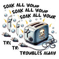 (3 Pack) Toaster Decals - Funny Appliance Stickers - Soak All Your Troubles Away Decals - 3 Inches On Longest Side - Easy Peel & Apply - Made in USA - 3MCS6283
