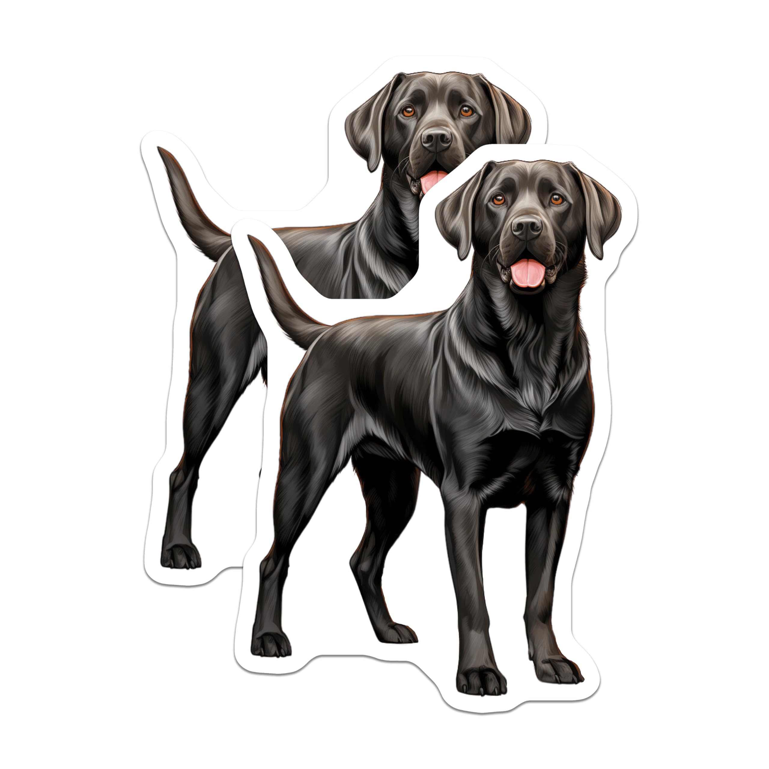 (2 Pack) Black Labrador Retriever Magnets - Pet Lover Decor - Dog Breed Art - Canine Kitchen Fridge Magnet - 5 Inches On Longest Side - Thick Durable Magnet - Made in USA - MAG24362