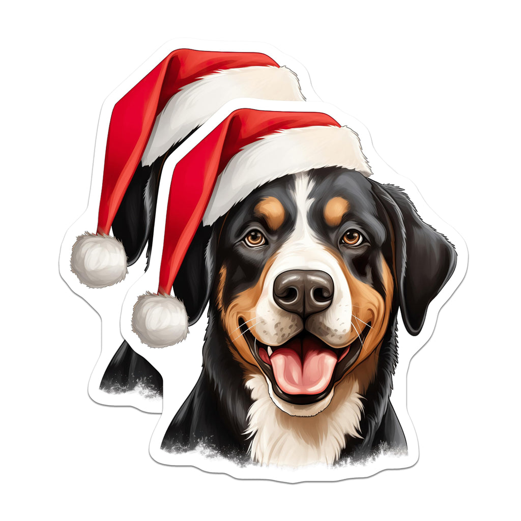 (2 Pack) Bernese Mountain Dog Magnets - Christmas Holiday - Cute Santa Hat - 5 Inches On Longest Side - Thick Durable Magnet - Made in USA - MAG25850