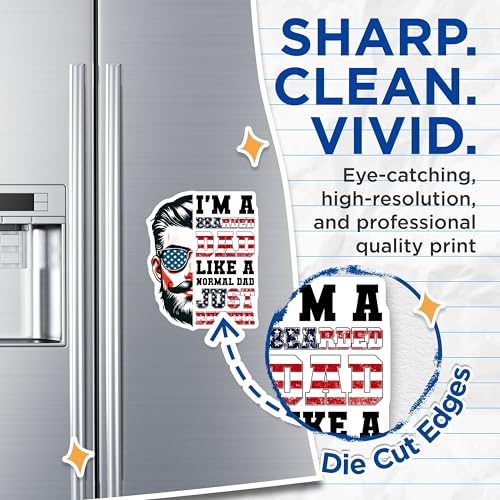 (2 Pack) Bearded Dad Like a Normal Dad Just Better Magnets - 5" On Longest Side - for Cars, Fridges, Toolboxes - Made in USA - MAG7475