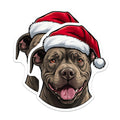 (2 Pack) Pitbull Santa Dog Magnets - Christmas Pet Decor - Holiday Animal Lover - Festive Dog Mom Gifts - 5 Inches On Longest Side - Thick Durable Magnet - Made in USA - MAG26614