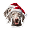 (2 Pack) Weimaraner Christmas Magnets - Santa Dog Holiday Decor - Dog Lover Refrigerator Accent - 5 Inches On Longest Side - Thick Durable Magnet - Made in USA - MAG29451