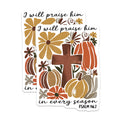 (2 Pack) Christian Fall Scripture Magnets - Rustic Autumn Pumpkin Decor - Bible Verse Fridge Accessories - 5 Inches On Longest Side - Thick Durable Magnet - Made in USA - MAG22061