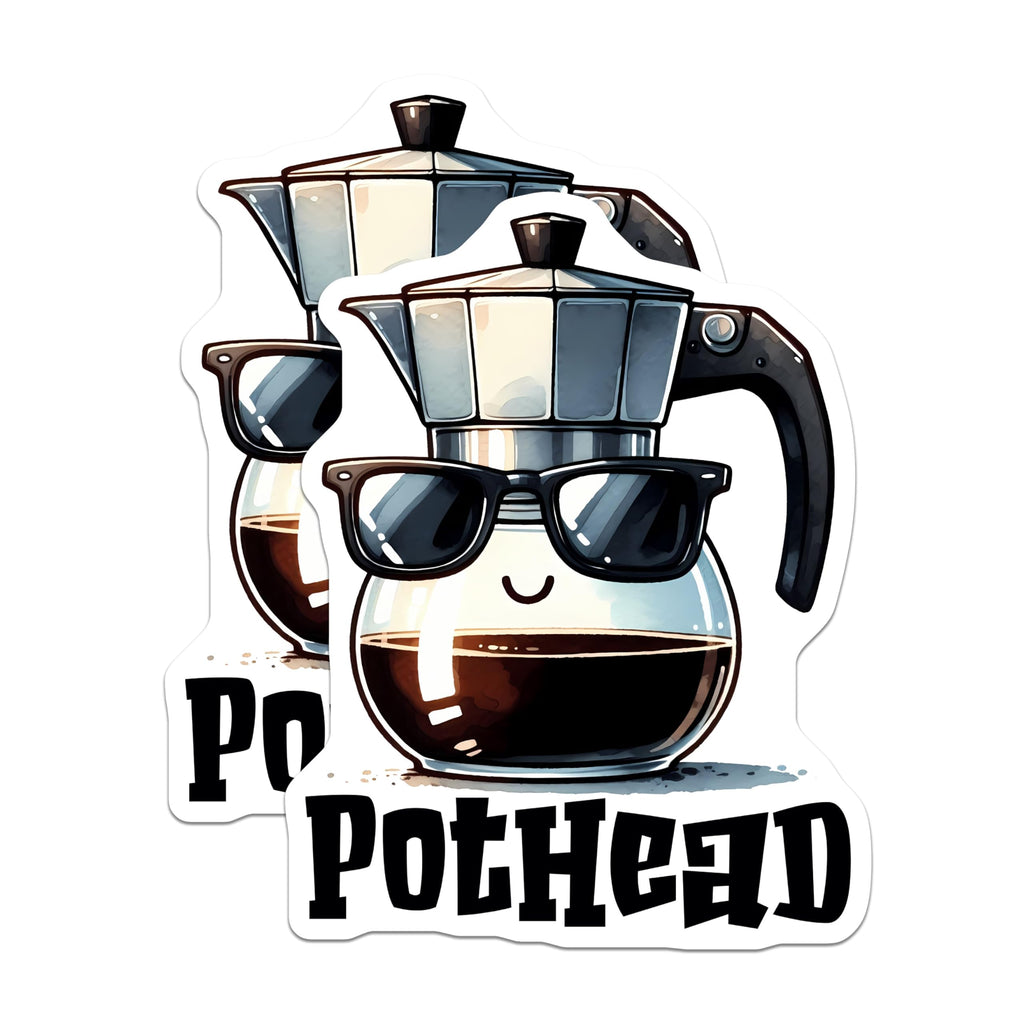 (2 Pack) Coffee Pothead Magnets - Funny Coffee Magnets - Kitchen Decor Magnets - 5" On Longest Side - for Cars, Refrigerators, Toolboxes, Lockers - Made in USA BMCS3284