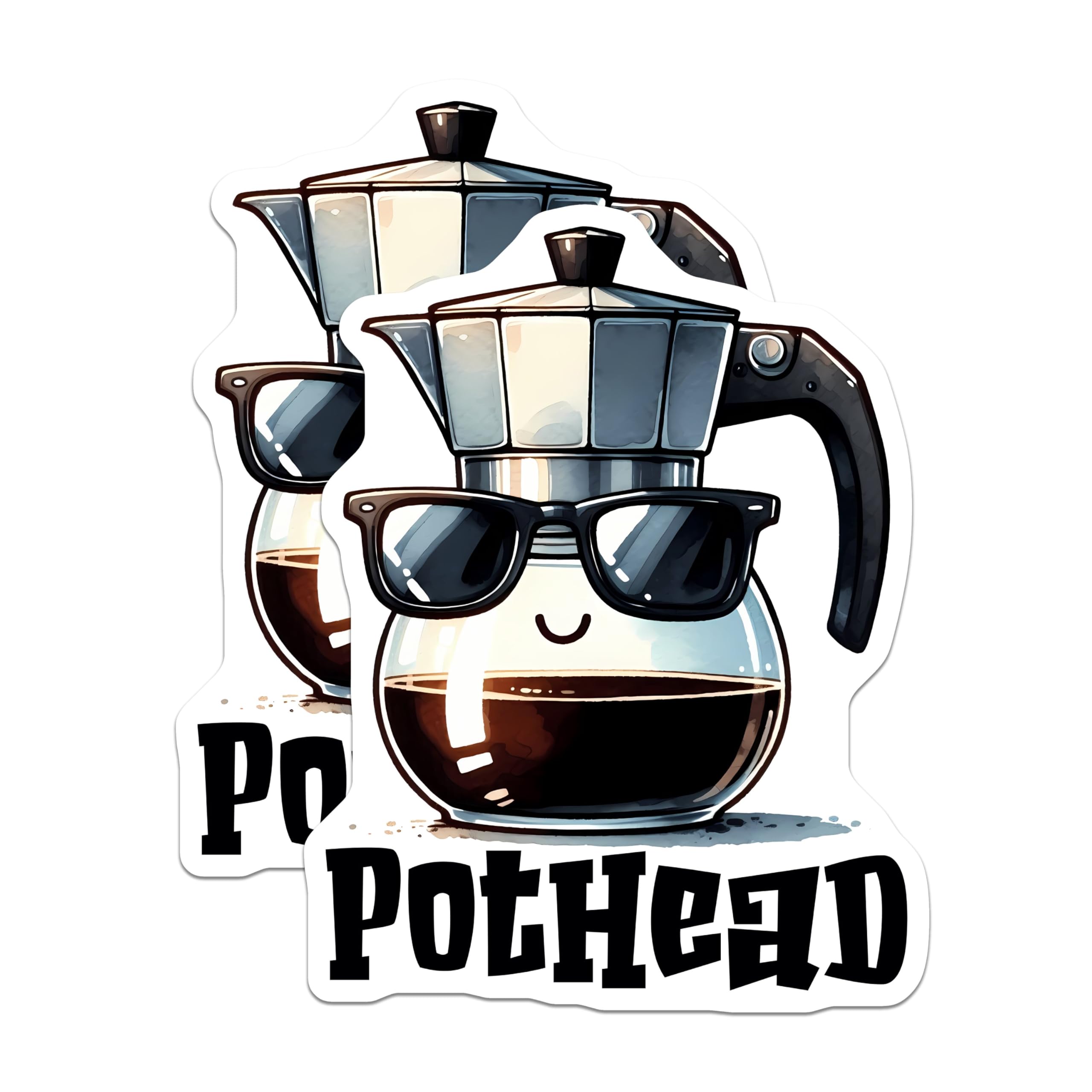 (2 Pack) Coffee Pothead Magnets - Funny Coffee Magnets - Kitchen Decor Magnets - 5" On Longest Side - for Cars, Refrigerators, Toolboxes, Lockers - Made in USA BMCS3284