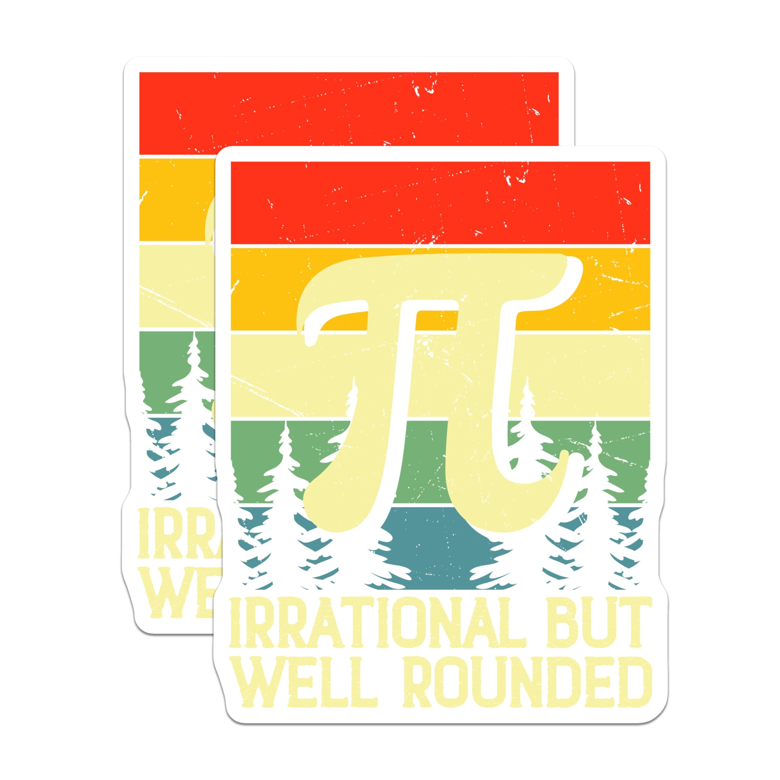 (2 Pack) Pi Day Magnets - Math Teacher - Irrational But Well Rounded - 5" On Longest Side - Premium Magnet - for Cars, Refrigerators, Toolboxes, Lockers - Made in USA - MAG16829