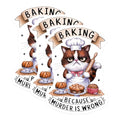 (3 Pack) Cat Baker Decals - Funny Baking Decal - Grumpy Cat Stickers - 3 Inches On Longest Side - Easy Peel & Apply - Made in USA - 3MCS2230