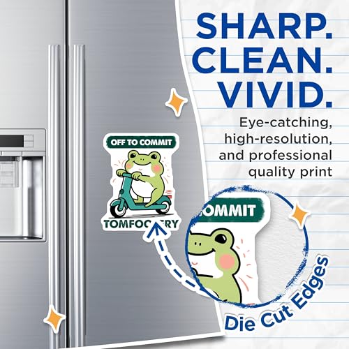 (2 Pack) Off to Commit Tomfoolery Magnets - Frog Scooter Magnet - Funny Green Frog - 5" On Longest Side - for Cars, Fridges, Toolboxes - Made in USA - MAG3765