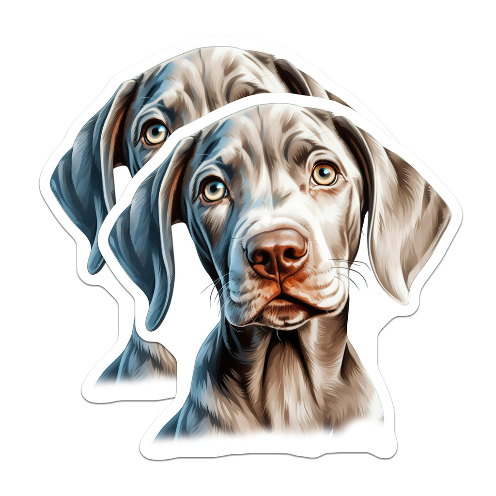 (2 Pack) Weimaraner Dog Magnets - Pet Lover Decor - Animal Fridge Art - 5 Inches On Longest Side - Thick Durable Magnet - Made in USA - MAG27307