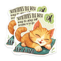 (2 Pack) Cute Cat Napping Magnets - Funny Sleep Quote - Refrigerator Decoration - 5 Inches On Longest Side - Thick Durable Magnet - Made in USA - MAG38286