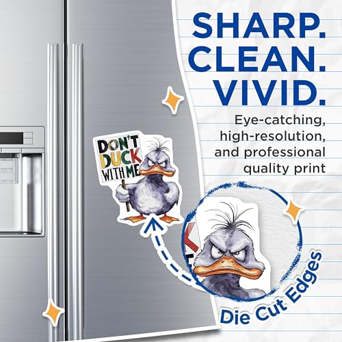 (2 Pack) Don't Duck with Me Magnets Magnets - Funny Saying - Angry Duck Magnet - 5" On Longest Side - Made in USA - Sticks to Refrigerators & Metal Surfaces - MAG8546
