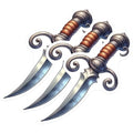 (3 Pack) Ornate Dagger Decals - Fantasy Sword - Weapon Decal for Laptop- 3 Inches On Longest Side - Easy Peel & Apply - Made in USA - 3MCS5467