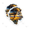 (2 Pack) Lion Magnets - Sunset Safari Landscape - Artistic Fridge Decor - 5" On Longest Side - Premium Magnet - for Cars, Refrigerators, Toolboxes, Lockers - Made in USA - MAG14220
