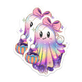 (2 Pack) Kawaii Rainbow Ghost Magnets - Cute Pastel Halloween Decor - Sparkling Fridge Locker Magnets - 5 Inches On Longest Side - Thick Durable Magnet - Made in USA - MAG20387