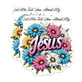 (2 Pack) Christian Jesus Stickers - Religious Faith Stickers - Inspirational Floral Stickers - 5" On Longest Side - Sticks to Smooth Flat Surfaces - Made in USA - BMCS3744