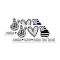 (2 Pack) Back The Blue Magnets - Police Support Peace Love - Georgia State Thin Blue Line - 5" On Longest Side - Premium Magnet - for Cars, Refrigerators, Toolboxes, Lockers - Made in USA - MAG17255
