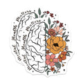 (2 Pack) Mental Health Matters Stickers - Brain and Flowers Design - Inspirational Sticker Pack - 5" On Longest Side - Sticks to Smooth Flat Surfaces - Made in USA - BMCS6948