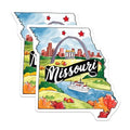 (2 Pack) Missouri State Stickers - Travel Souvenir - USA Map Stickers for Laptop - 5" On Longest Side - Sticks to Smooth Flat Surfaces - Made in USA - BMCS6269