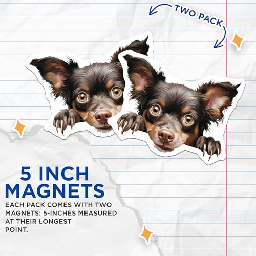 (2 Pack) Animal Enthusiast Home Decor Magnet - 5" On Longest Side - Sticks to Smooth Flat Surfaces - Made in USA - MAG10231