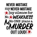 (2 Pack) Never Mistake My Silence for Weakness Magnets - Funny Quote Magnets - Inspirational Quote Magnets- 5" On Longest Side - for Fridges, Toolboxes, Cars - Made in USA - MAG3012